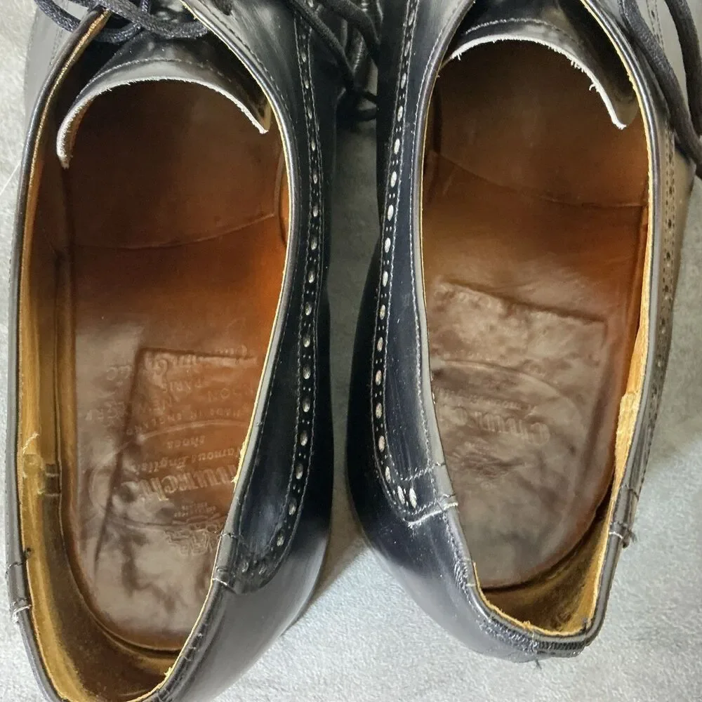 Church’s Of England Medallion Men’s Black Leather Dress Shoes 9 C Vintage Oxford